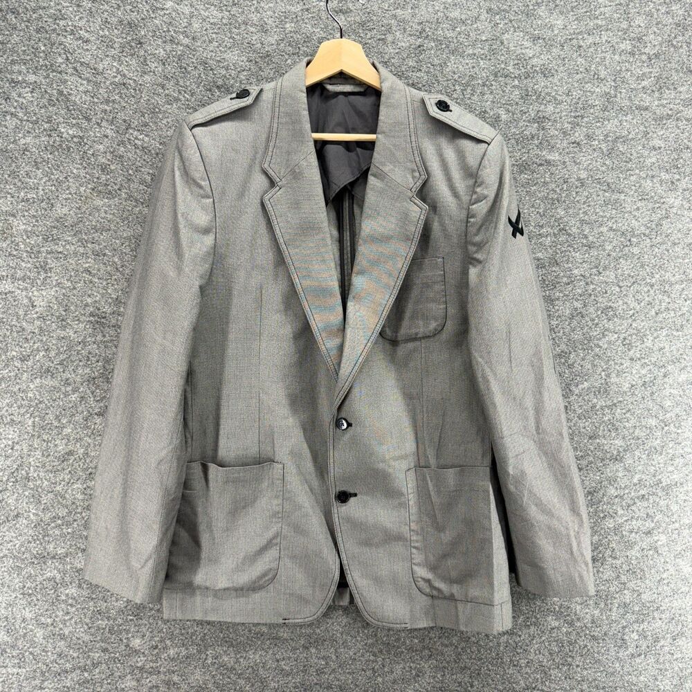 William Rast Blazer Men XL Gray Button Up Collared Long Sleeve Pockets Cotton